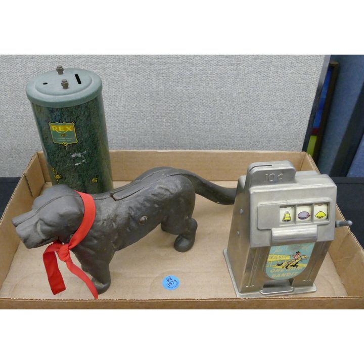 Box 3pc Old Coin Banks