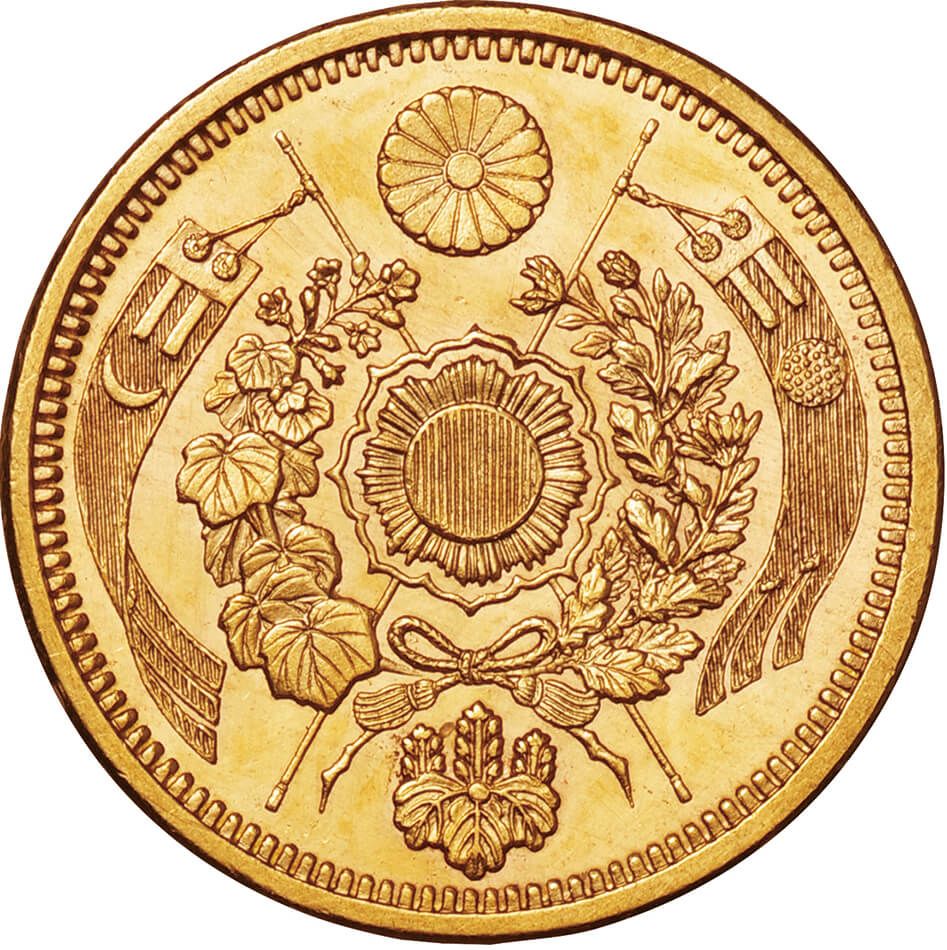 日本-Japan. 明治8年. 旧5円金貨（縮小）. gold. 1875. プルーフ