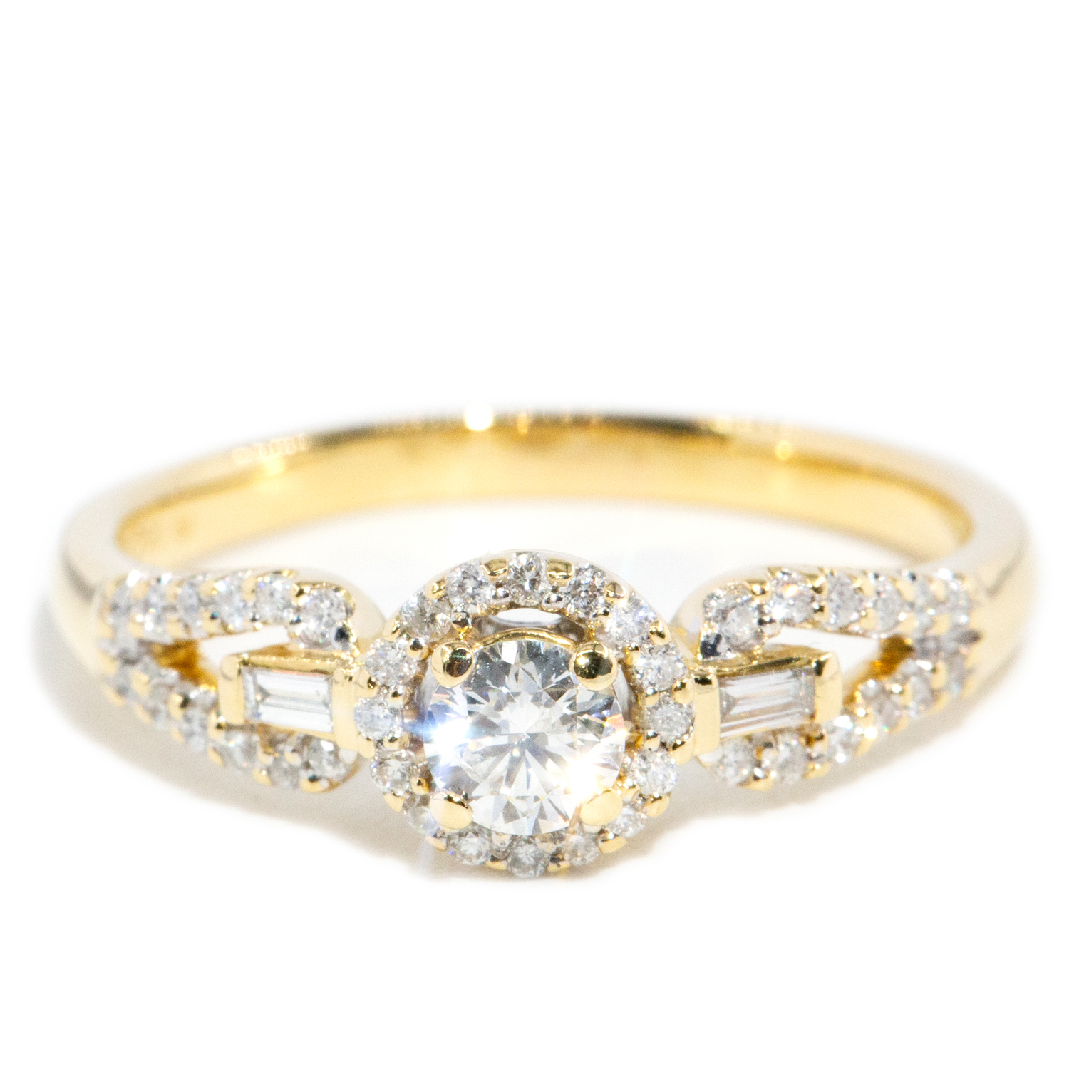 0.50 Carat Diamond Halo Ring in 18ct Gold