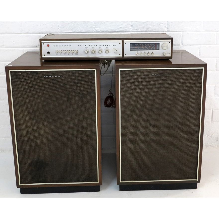 PAIR OF TEMPEST FLOOR SPEAKERS AND A STEREO