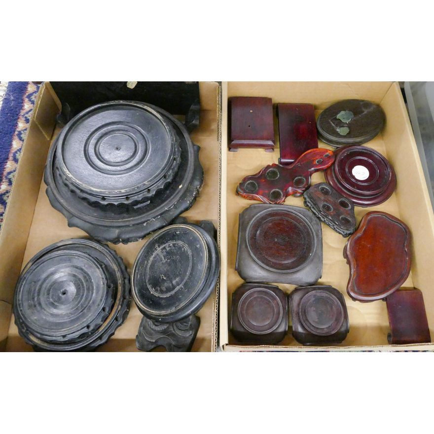2 Boxes Old Chinese Wood Stands