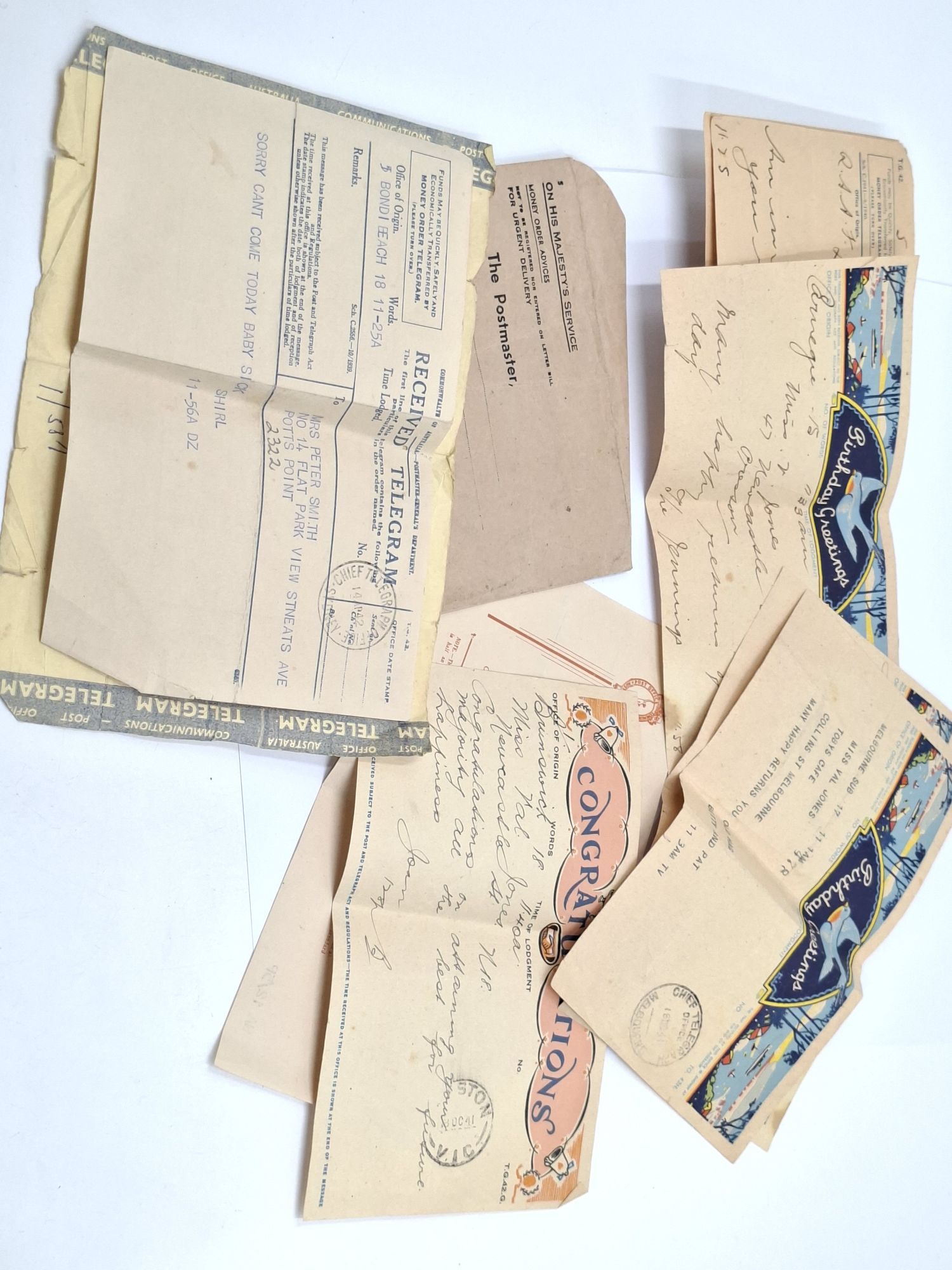 COLLECTION OF WWII TELEGRAPHS
