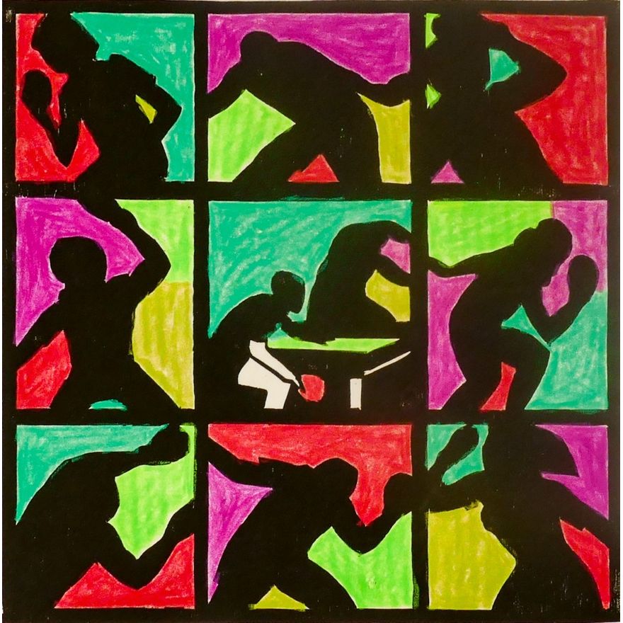 Jack McLarty ''Ping Pong'' Artist's Proof Color Woodcut Print