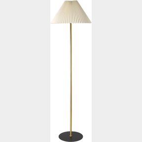 KUNJOULAM MODERN PLEATED FLOOR LAMP, GOLD POLE FLOOR LAMPS, SIMPLE DESIGN TALL LAMP WITH ADJUSTABLE BEIGE LAMPSHADE, STANDING LAMP