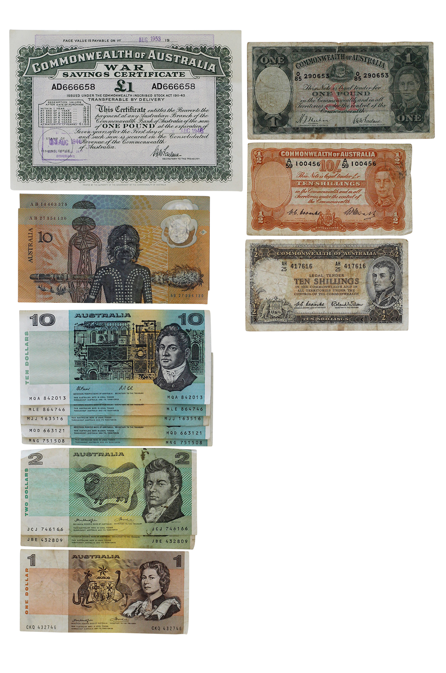 Group, WWII War Savings certificates, G-EF