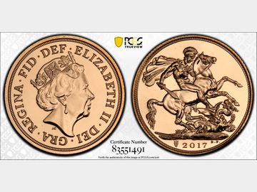 2017 ELIZABETH II 'PRIVY MARK' GOLD SOVEREIGN MS69 DPL