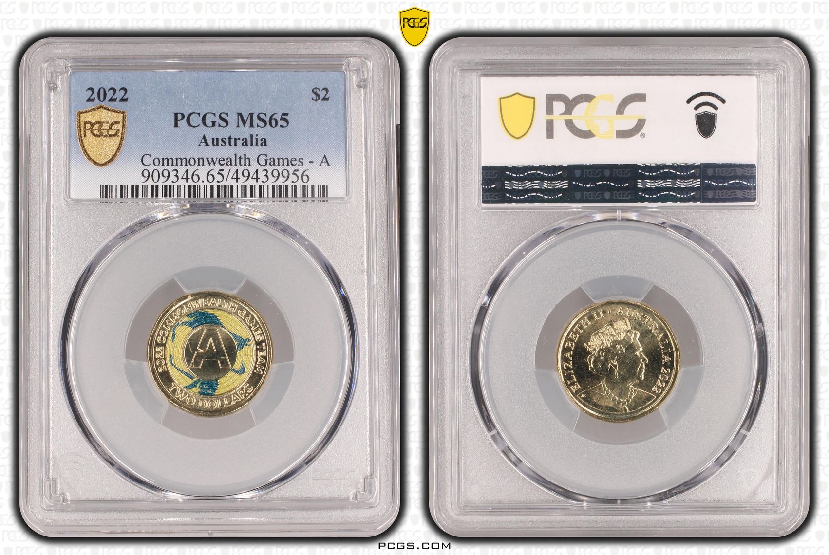 Elizabeth II, Commonwealth Games - A , Two Dollar, 2022, PCGS MS65