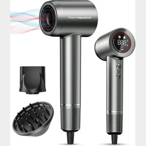 HAIR DRYER - NEGATIVE IONIC BLOW DRYER WITH 150000 RPM HIGH SPEED BRUSHLESS MOTOR FOR FAST DRYING, LOW NOISE, HD DISPLAY HAIR DRYE