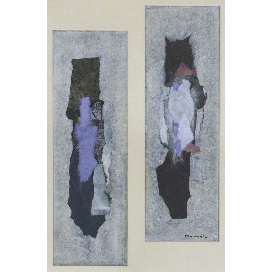 Paul Horiuchi ''Vertical Essences'' (Diptych) Casein
