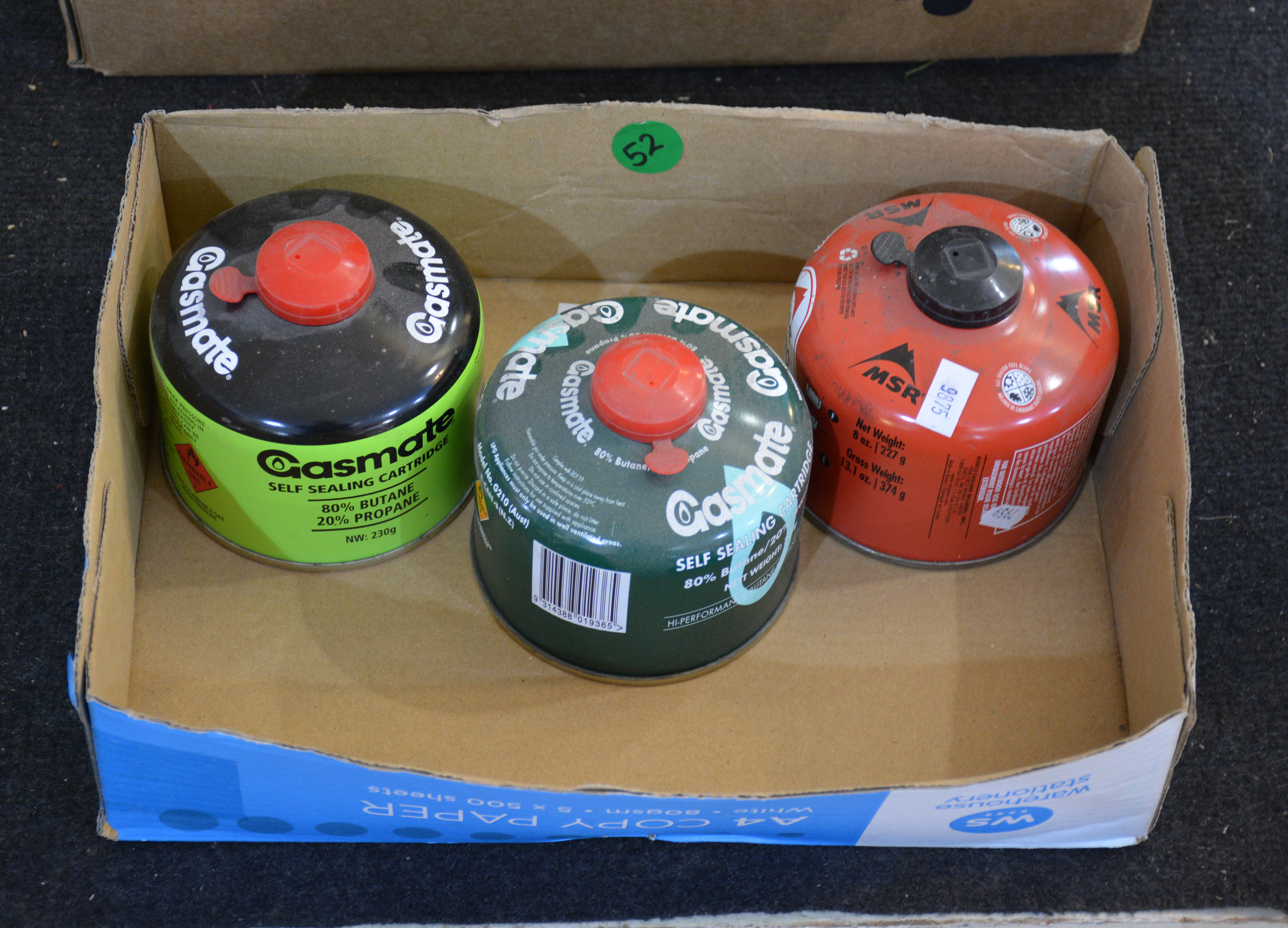 Gas Cartridges x 3 — sold at auction in New Zealand for $10