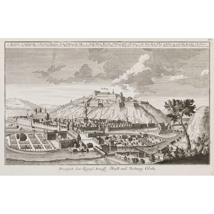 Prospect der Königl. Preuss. Stadt und Vestung Glatz.