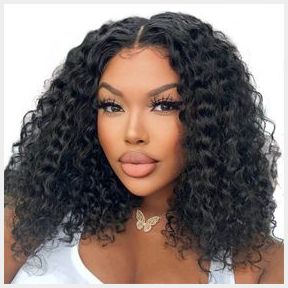 Glueless Curly Bob Wig Waterwave Full Frontal Long Hair Wig 10 30 Black Women 30 cm |