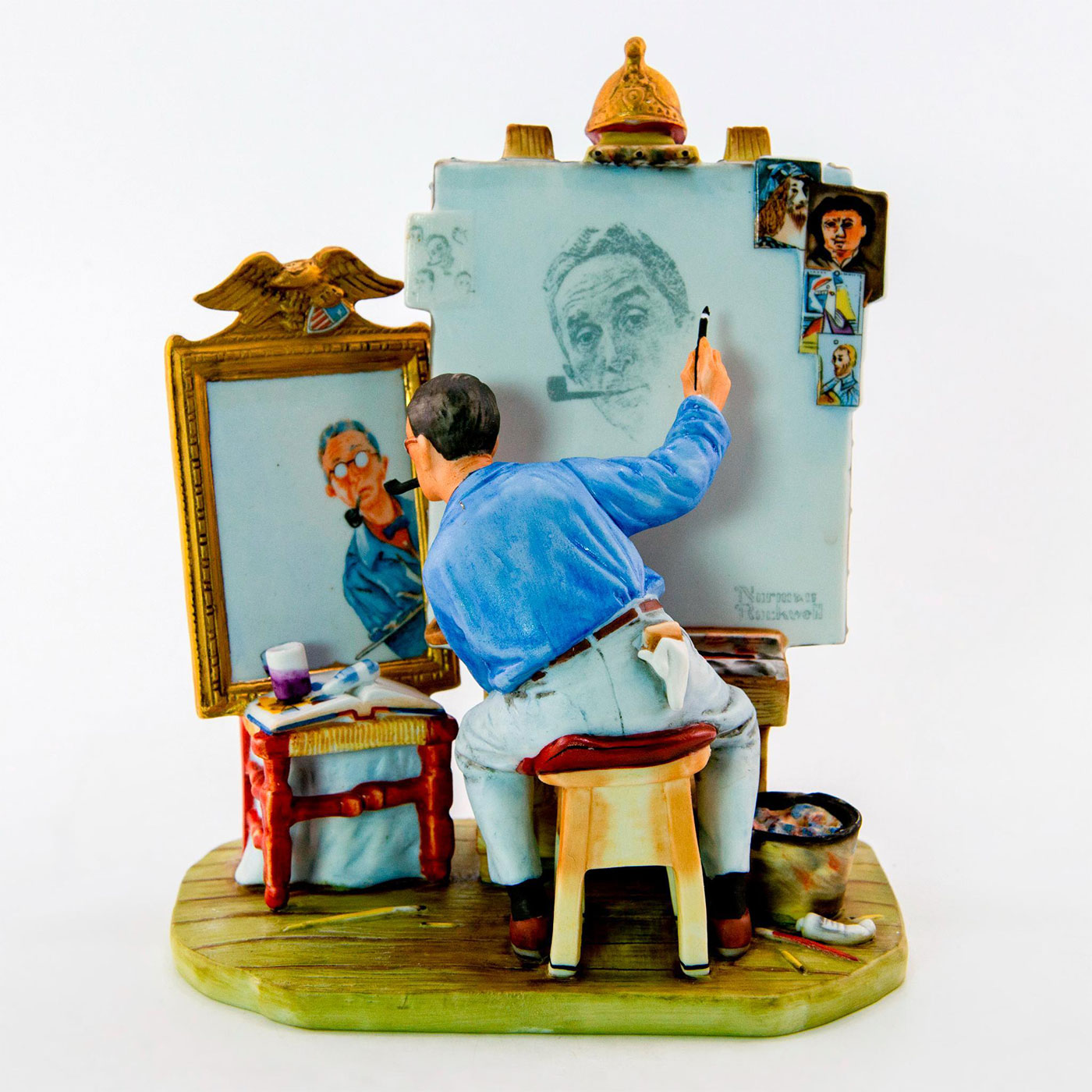 Gorham Figurine, Norman Rockwell Self Portrait RW27 | Lion