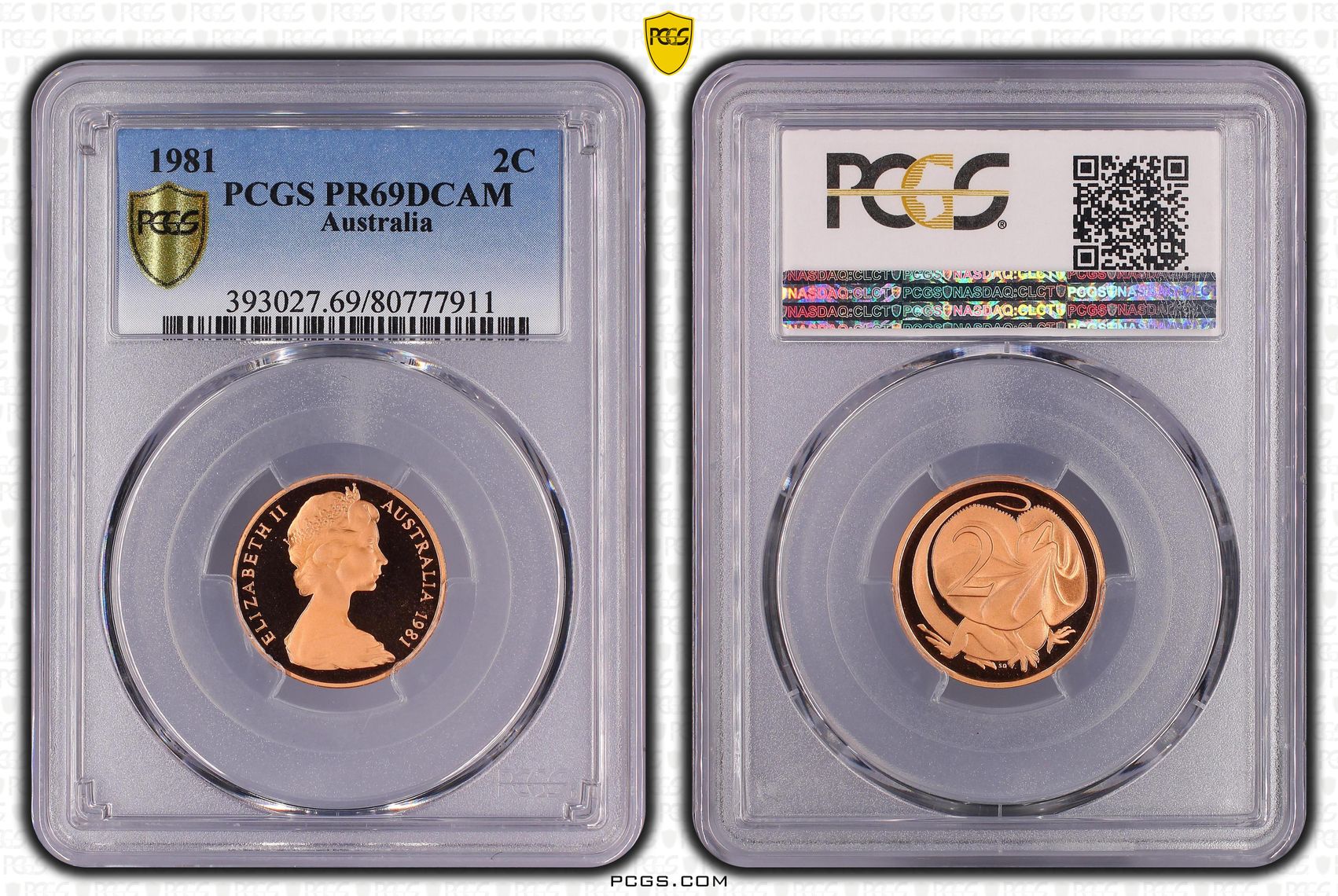 Elizabeth II, Two Cent, 1981, PCGS PR69DCAM