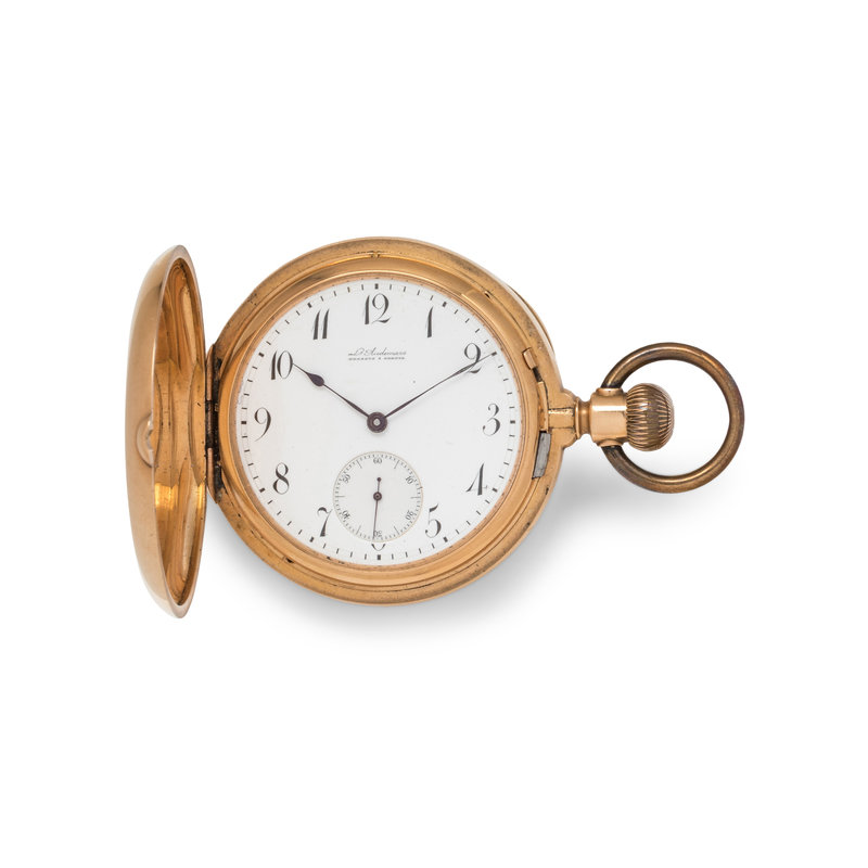LOUIS AUDEMARS, 18K YELLOW GOLD HUNTER CASE POCKET WATCH