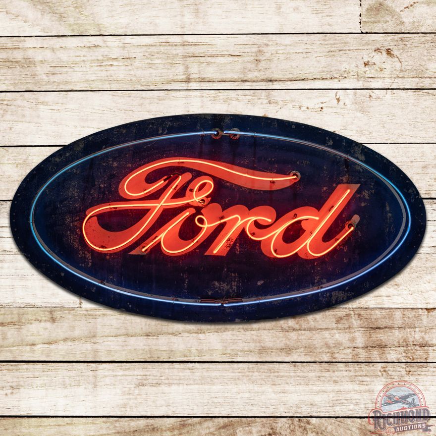Ford Automobiles 6' DS Tin Neon Sign