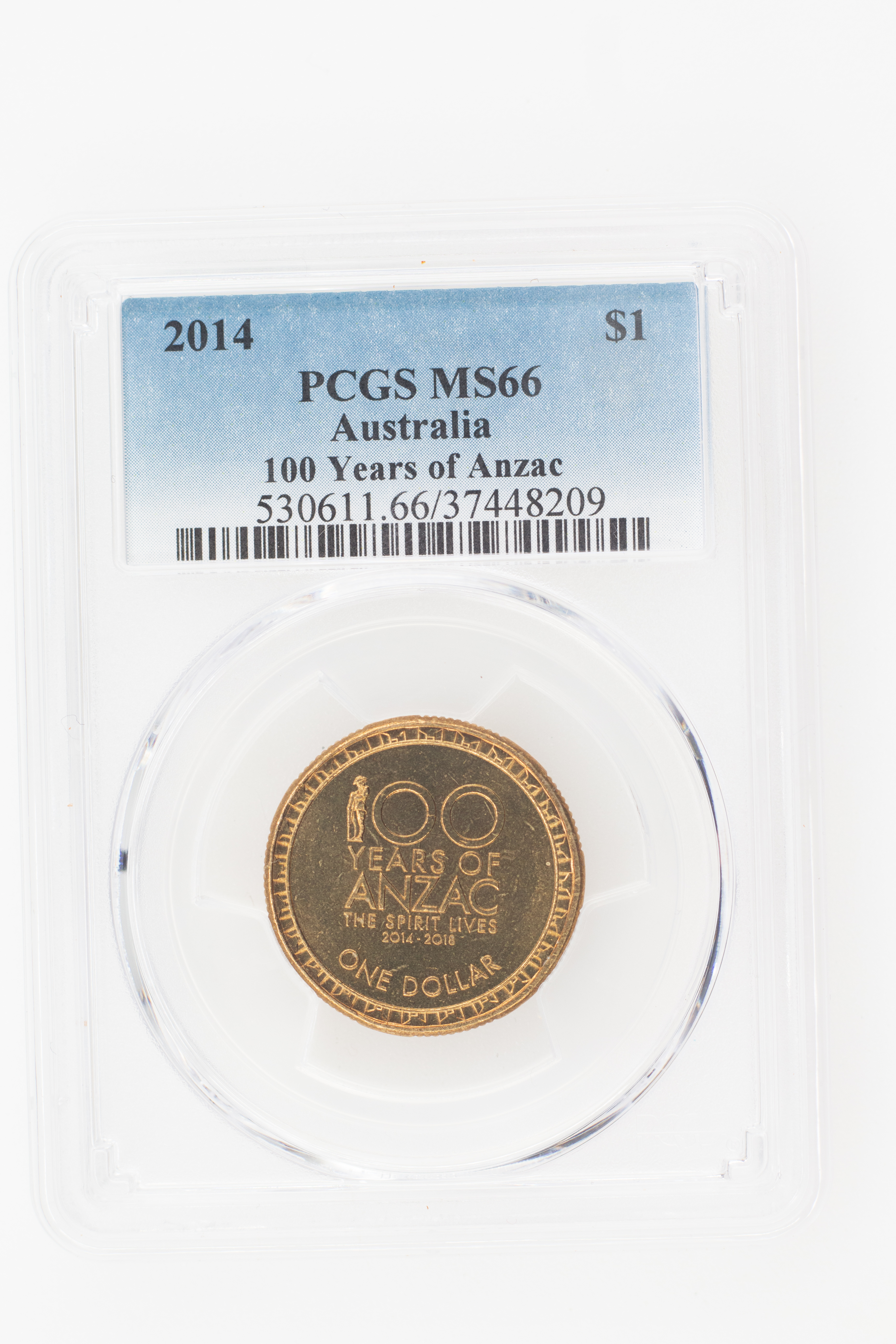 2014 Australia One Dollar, $1 100 Years of Anzac PCGS - MS66 -209