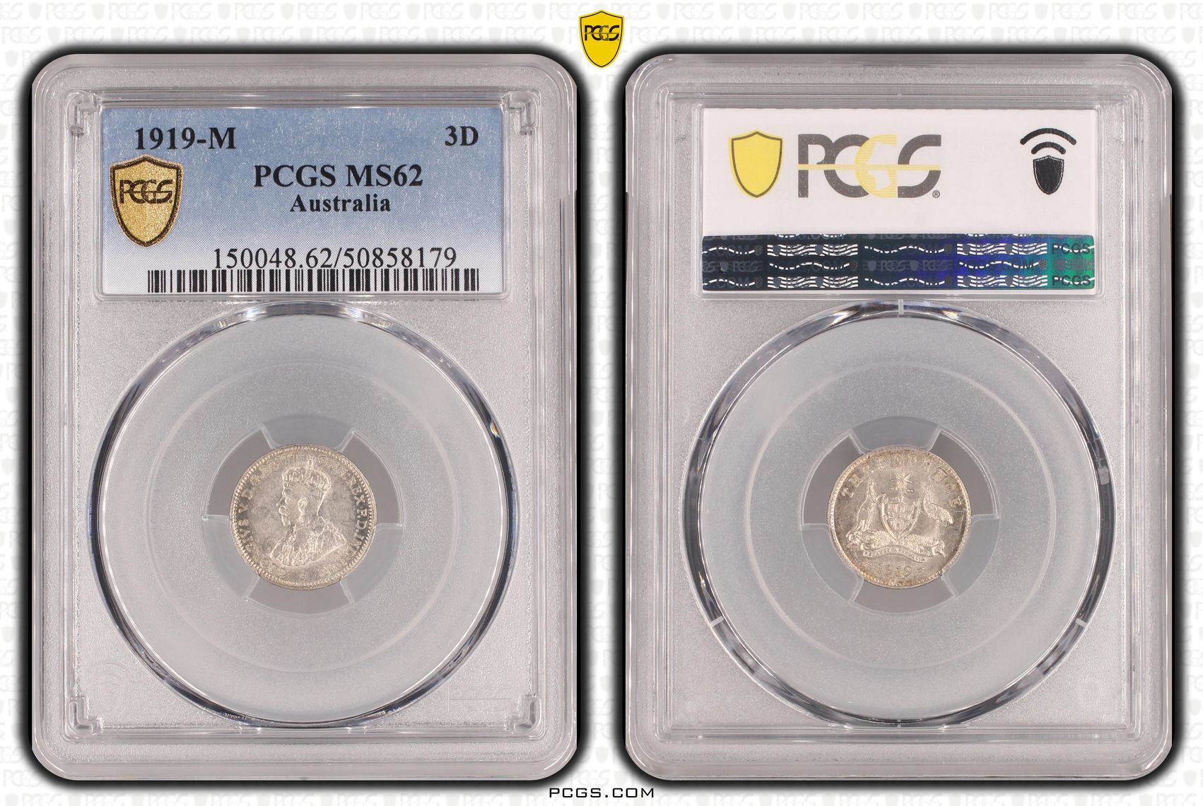 Threepence, 1919-M, PCGS MS62