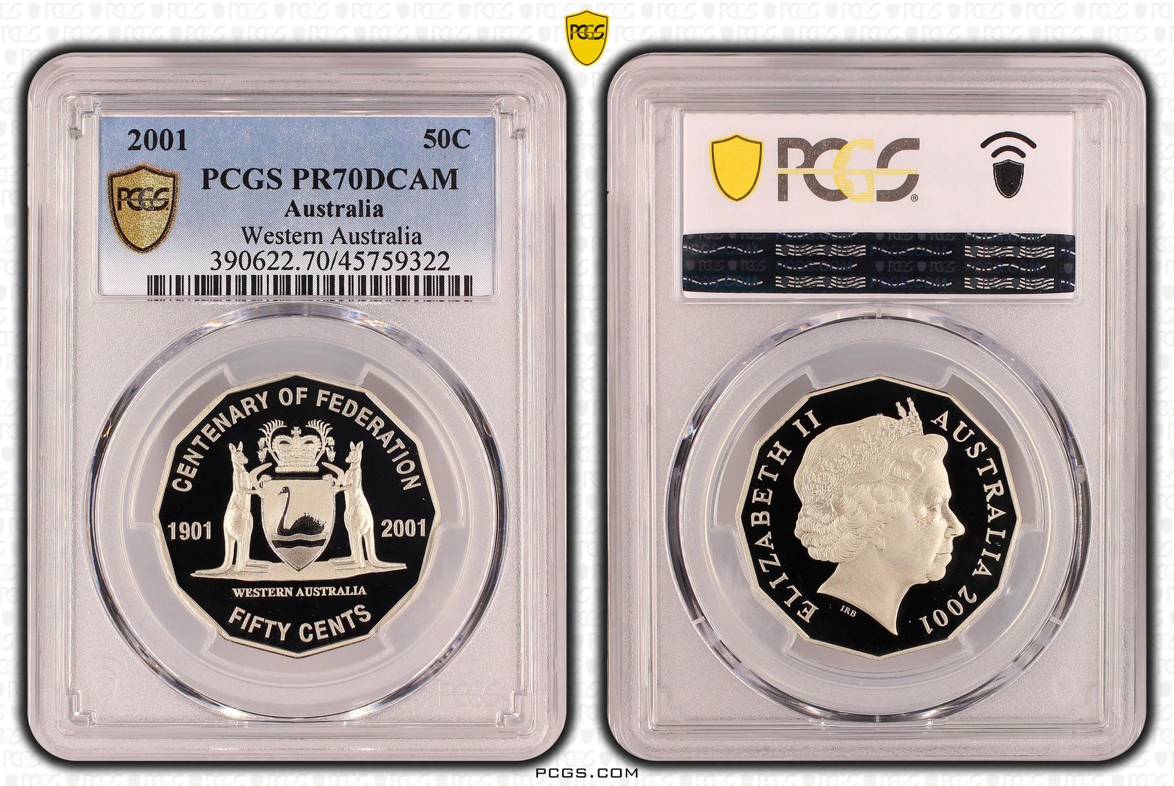 Elizabeth II, Western Australia, Fifty Cent, 2001, PCGS PR 70DCAM