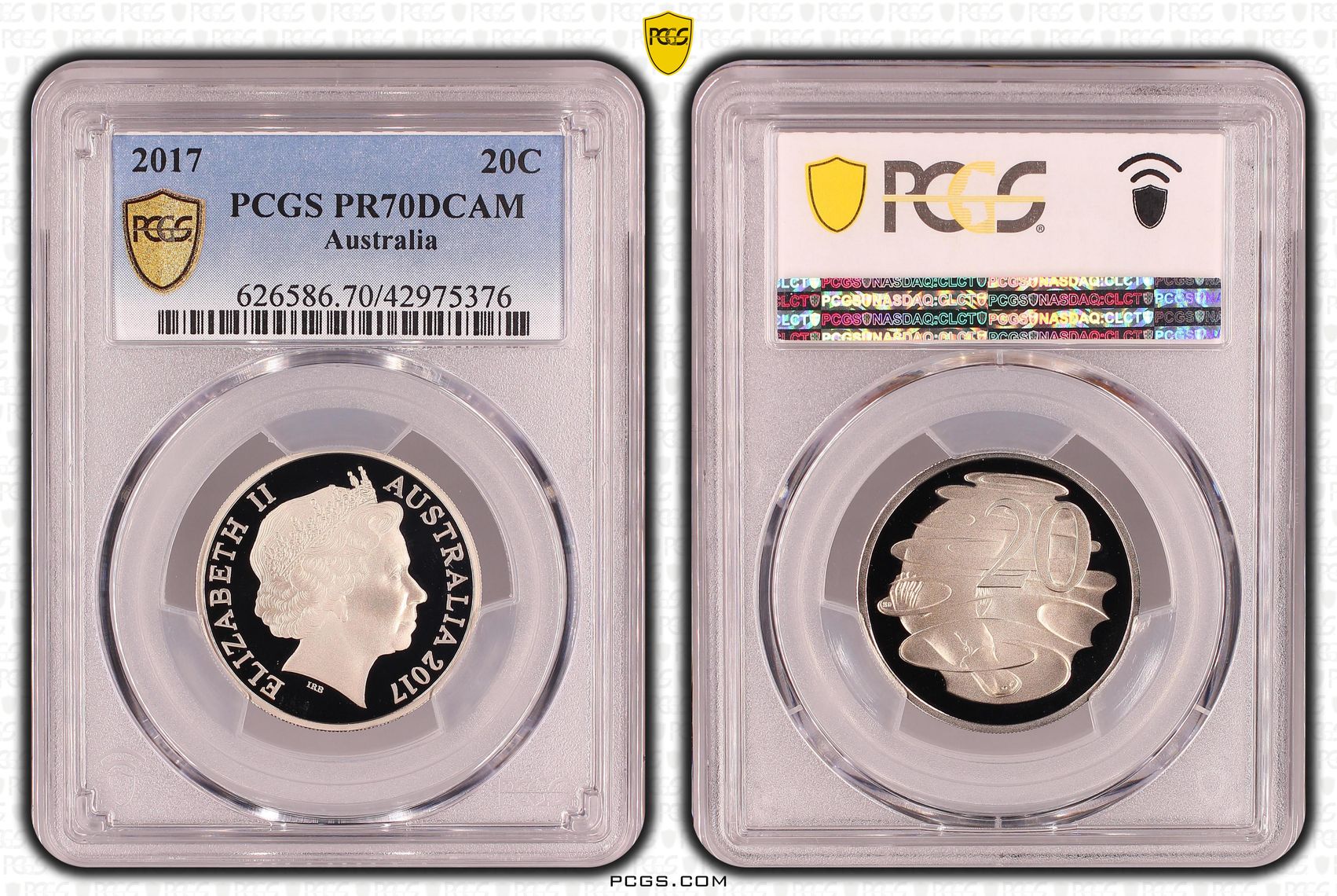 Elizabeth II, Twenty Cent, PR70DCAM , 2017 PCGS POP - 54/0