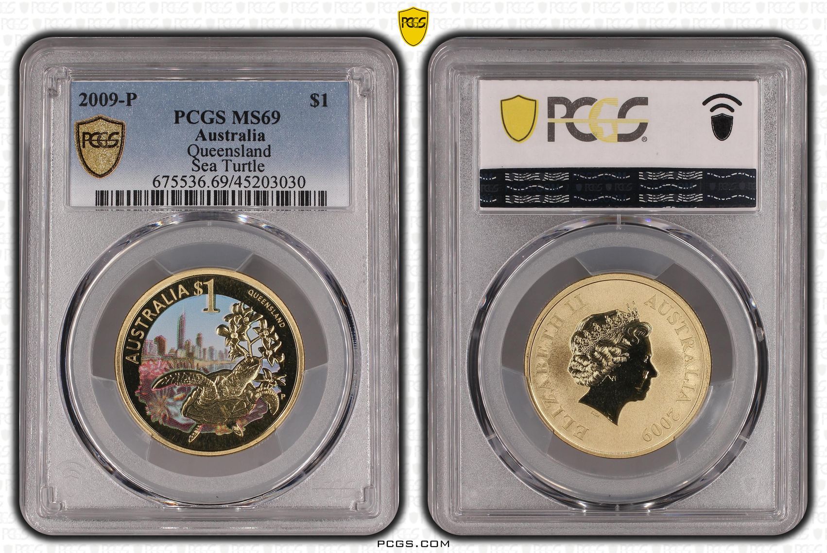 2009-P Australia One Dollar, $1 Queensland PCGS - MS69 POP 2/0 -030