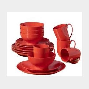 12 Piece Dinner Set - Red - 25 cm -Bar 9902143293411- 51745/28184 SN B2 (S1)