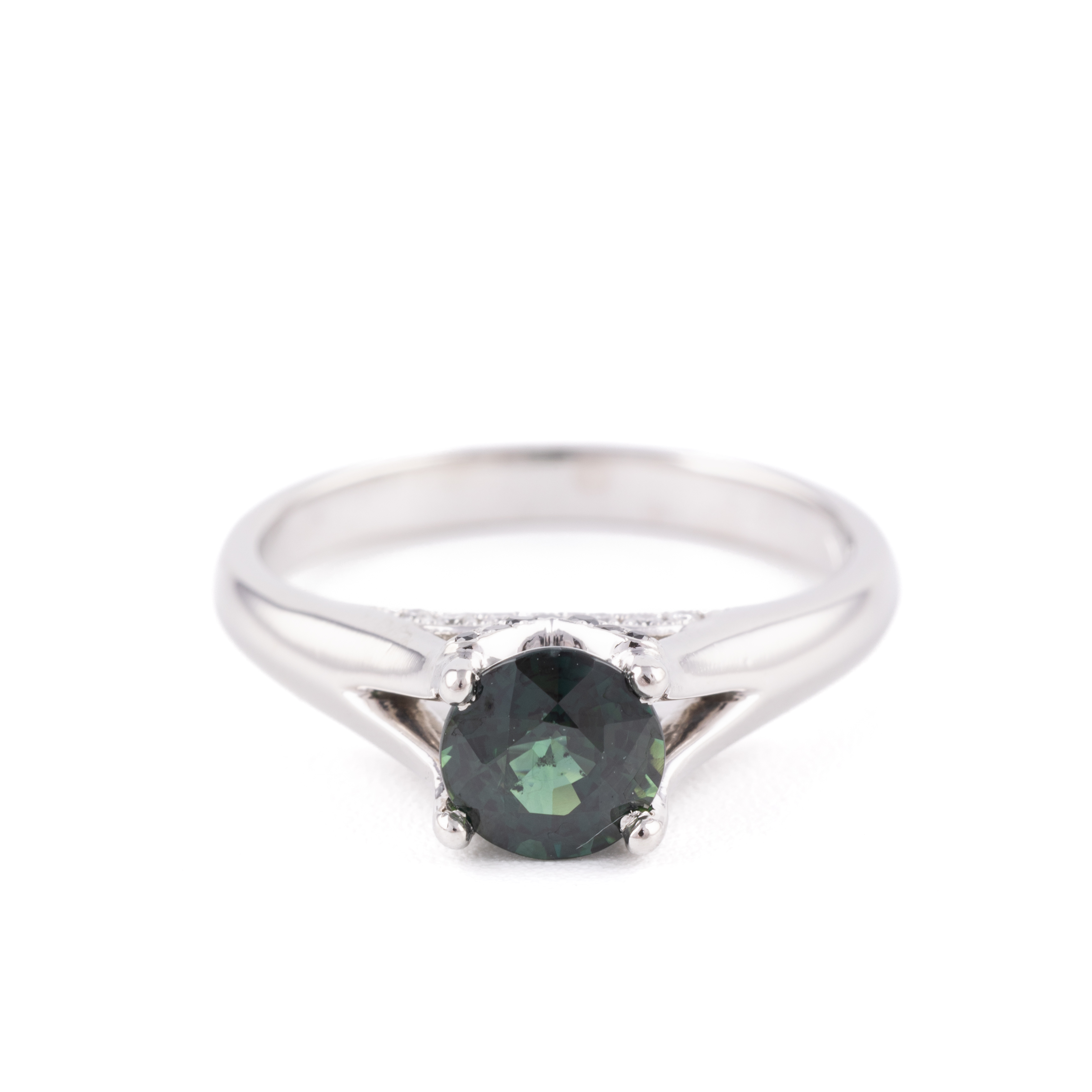 359 · 1.08 Carat Green Sapphire & Diamond Ring 18ct