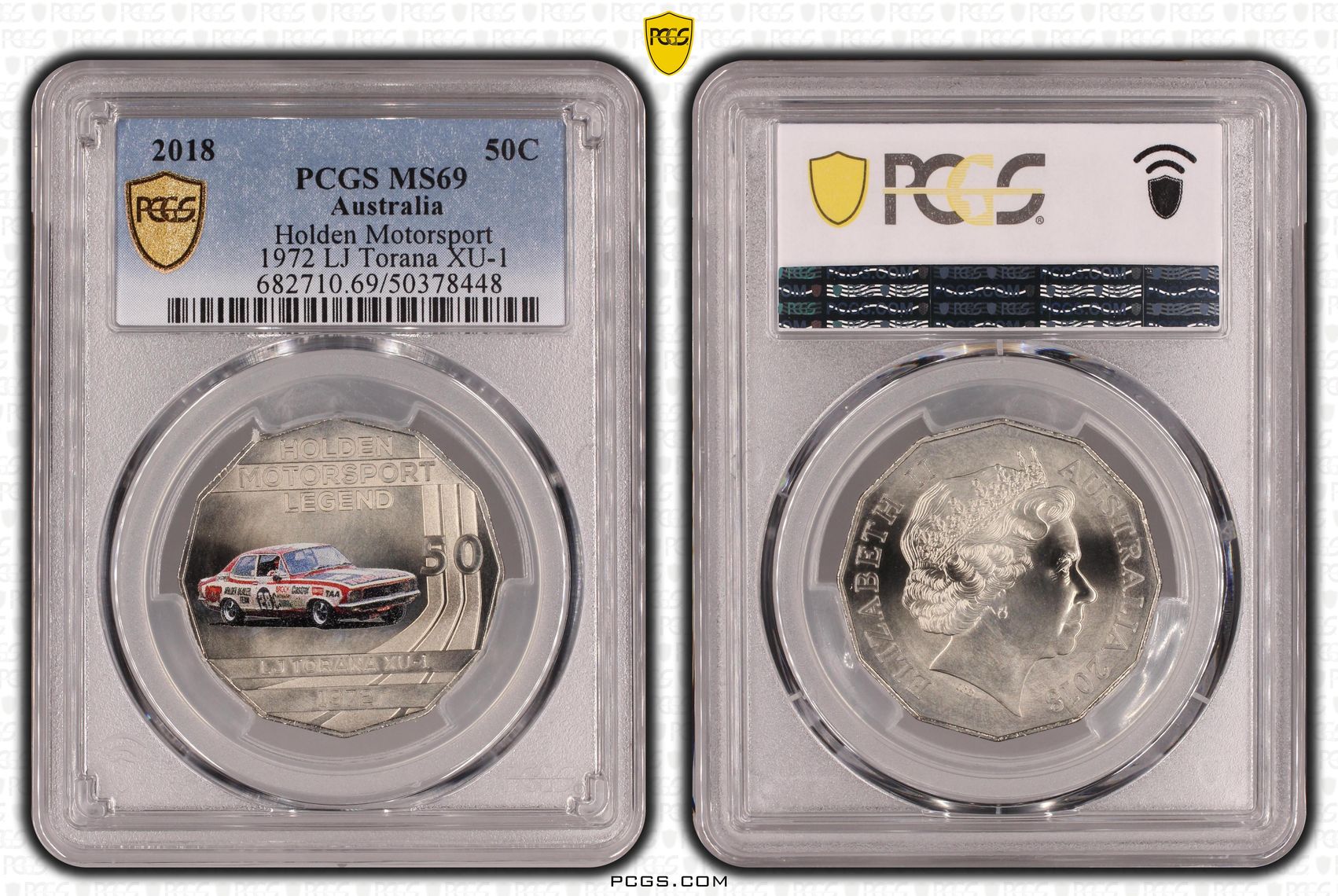 141 · Holden Motorsport - 1972 LJ Torana XU-1 , Fifty Cent, 2018, PCGS MS69