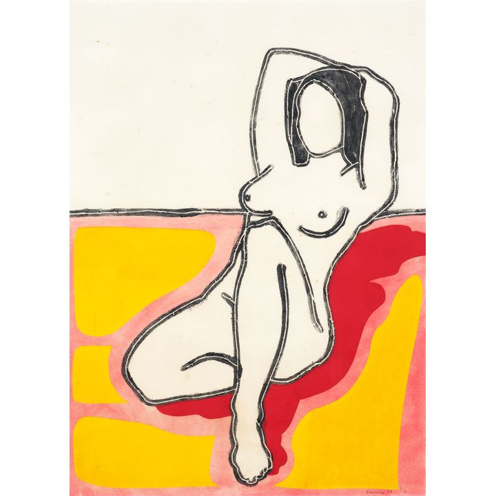 Pat Hanly 'Reclining Female Nude'