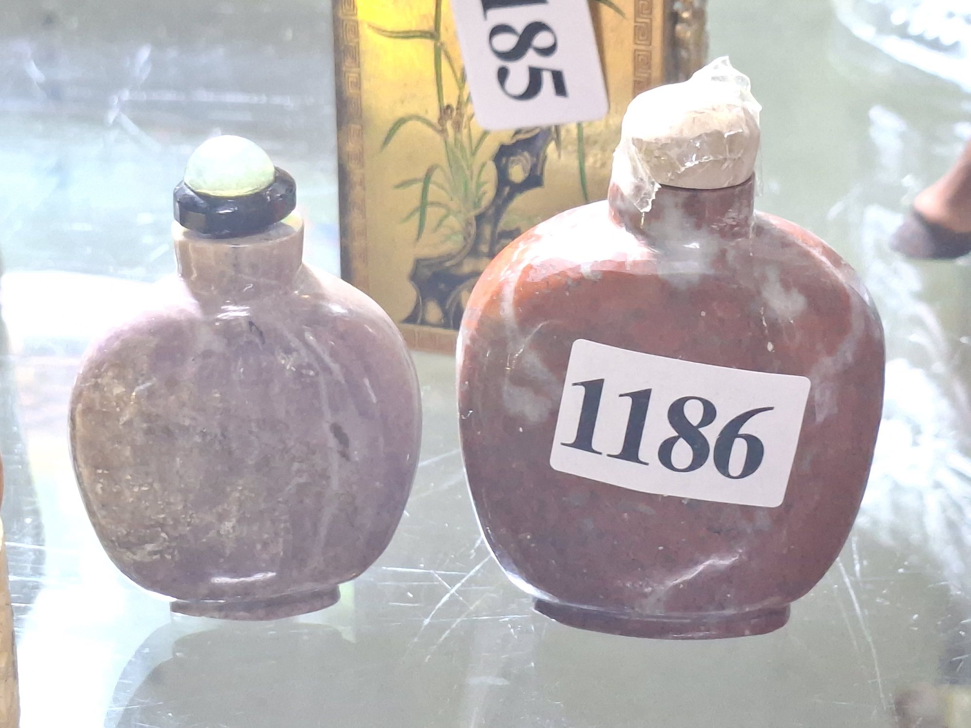 Two Agate Stone Snuff Bottles