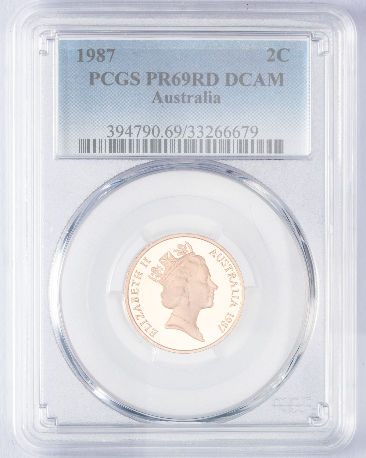 Elizabeth II, Two Cent, 1987, PCGS PR69DCAM