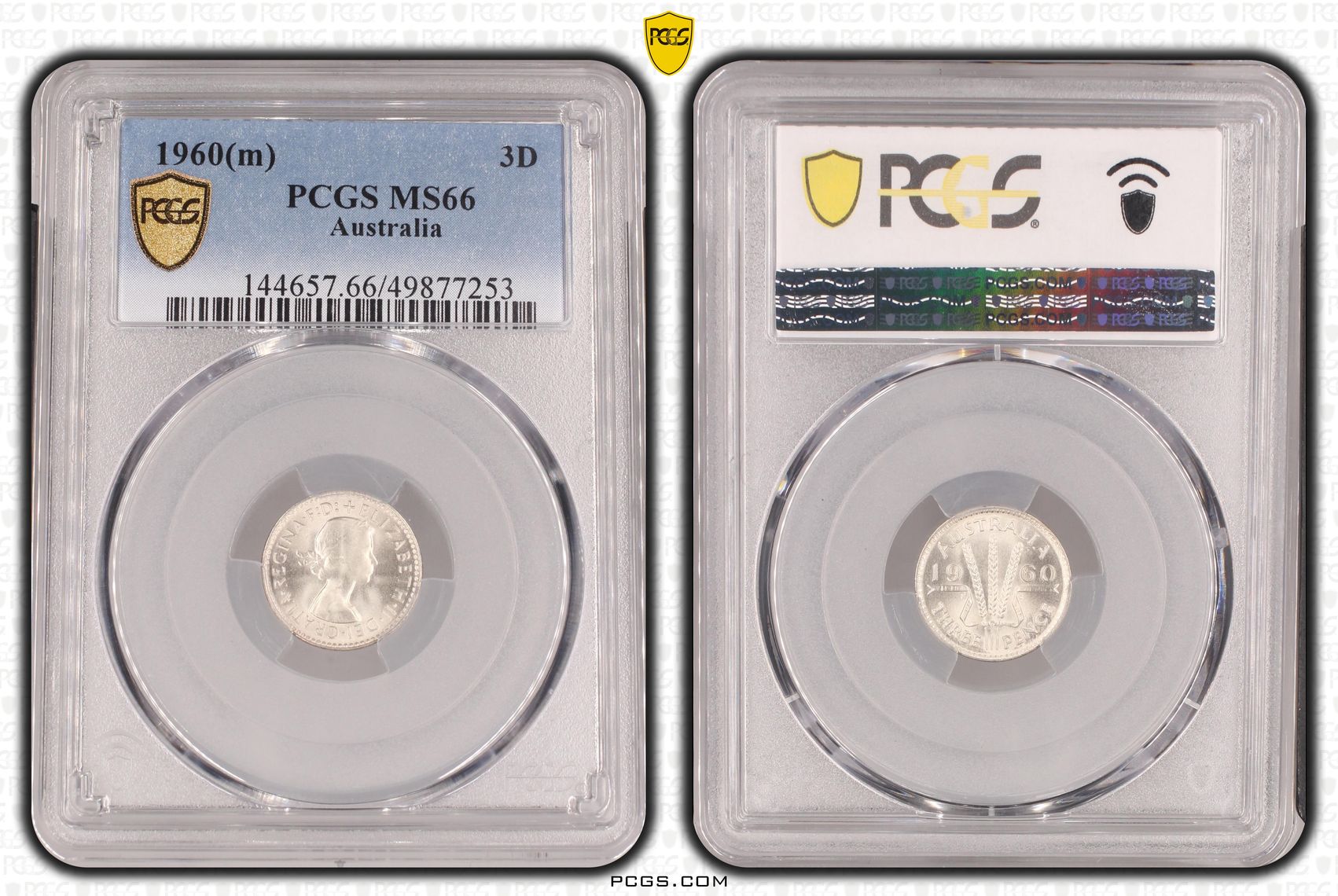 Elizabeth II, , Threepence, 1960(m), PCGS MS66