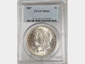 1887 USA 'Philadelphia Mint' Morgan Silver Dollar PCGS MS64