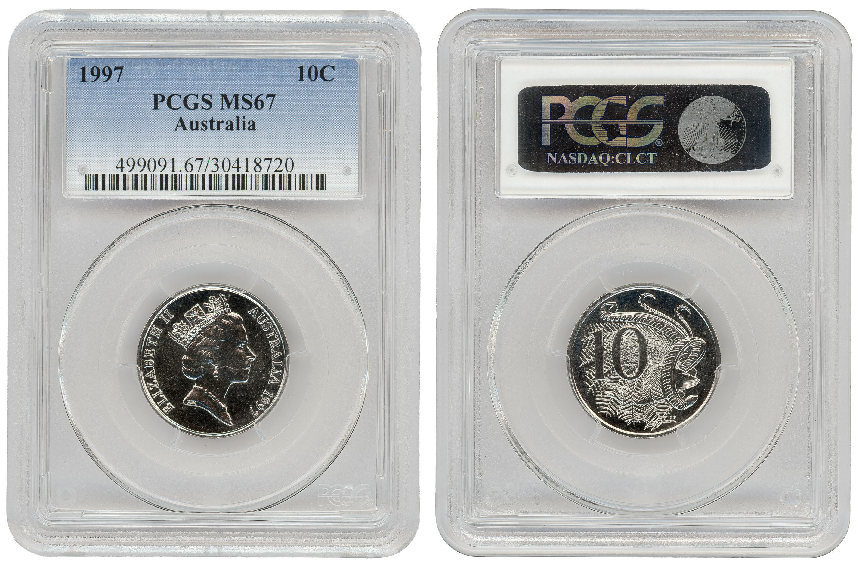 Ten Cent, 1997, PCGS MS67