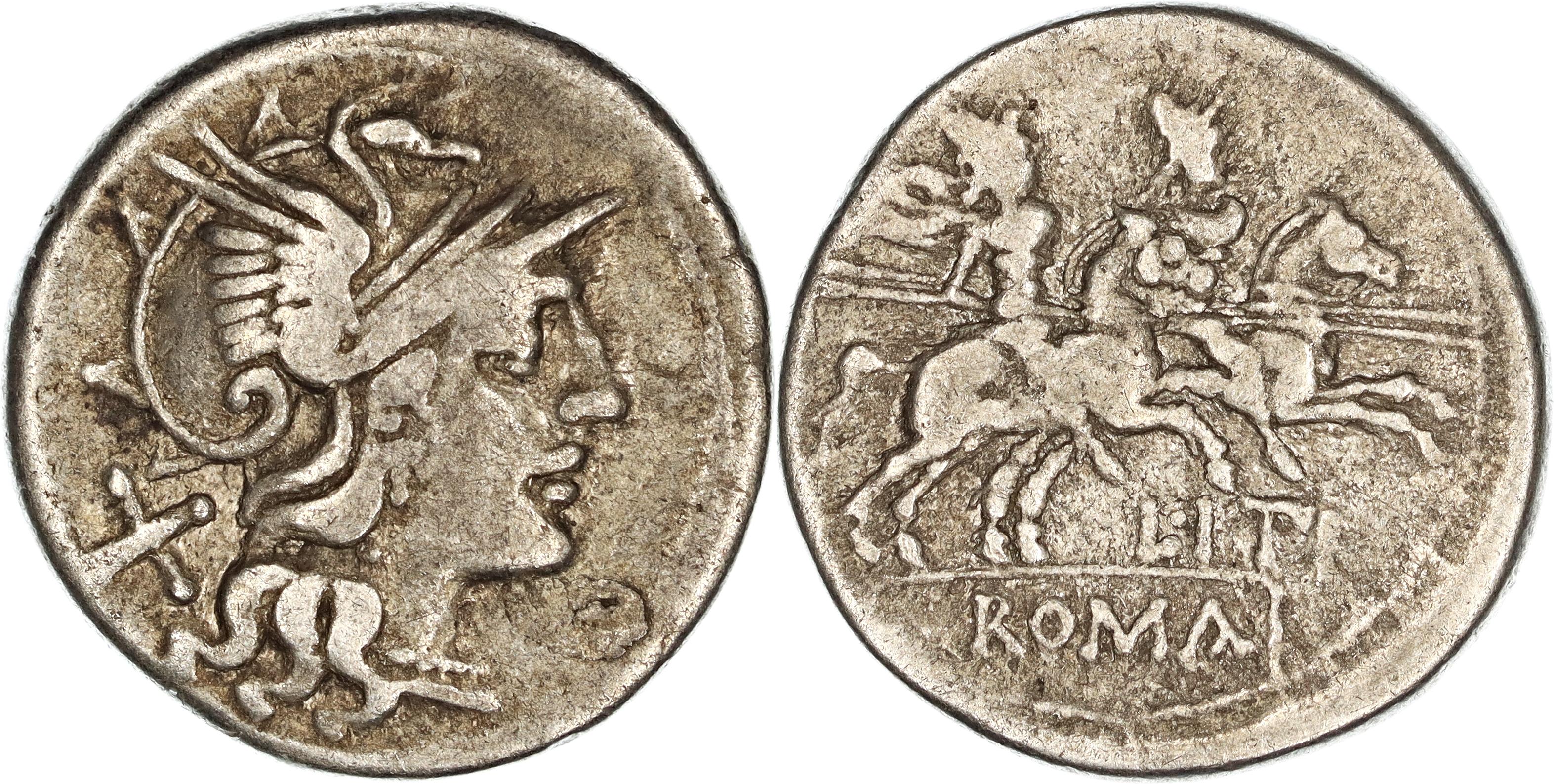 Roman Republic, L. Iteius, Silver Denarius, 149 BC, gF