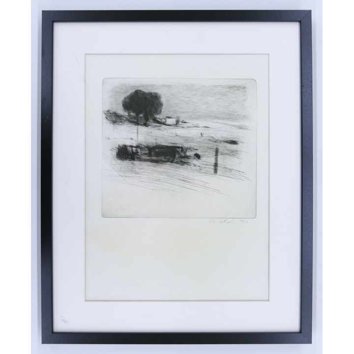 Pete Fellows ''Homestead'' 1967 Signed Etching Framed 21''x17''