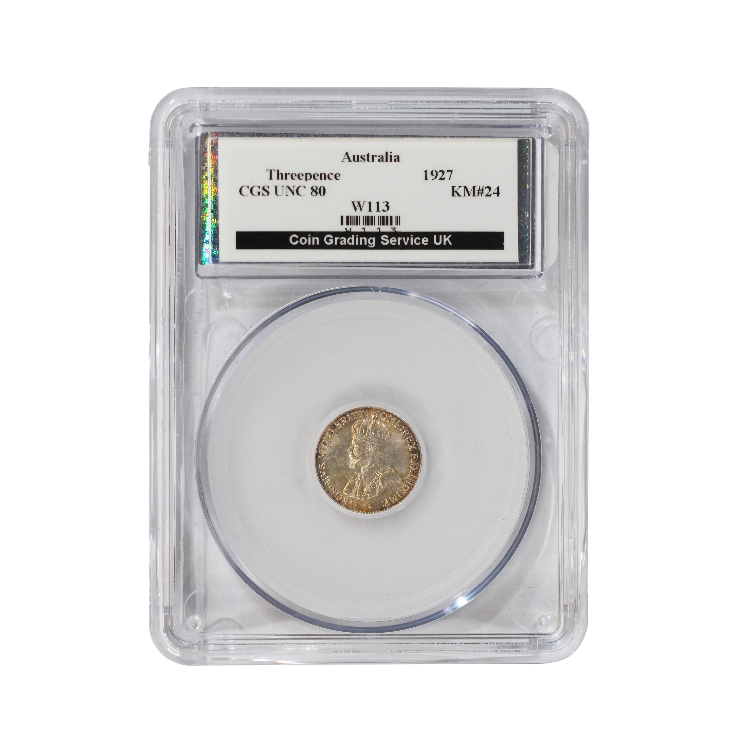 George V, Threepence, 1927, UNC