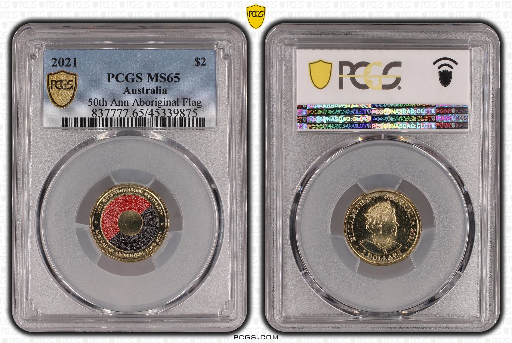 2021 Australia Two Dollar, $2 50th Ann Aboriginal Flag PCGS - MS65 -875