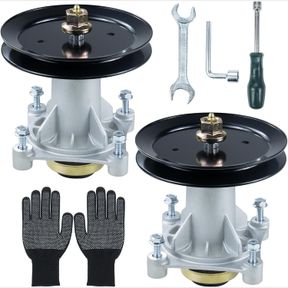 GELASKA 3 PACK 187292 SPINDLE ASSEMBLY WITH 532195945 MANDREL PULLEY 598559101 V-BELT REPLACE HUSQVARNA 587819701, 532187281, 1928