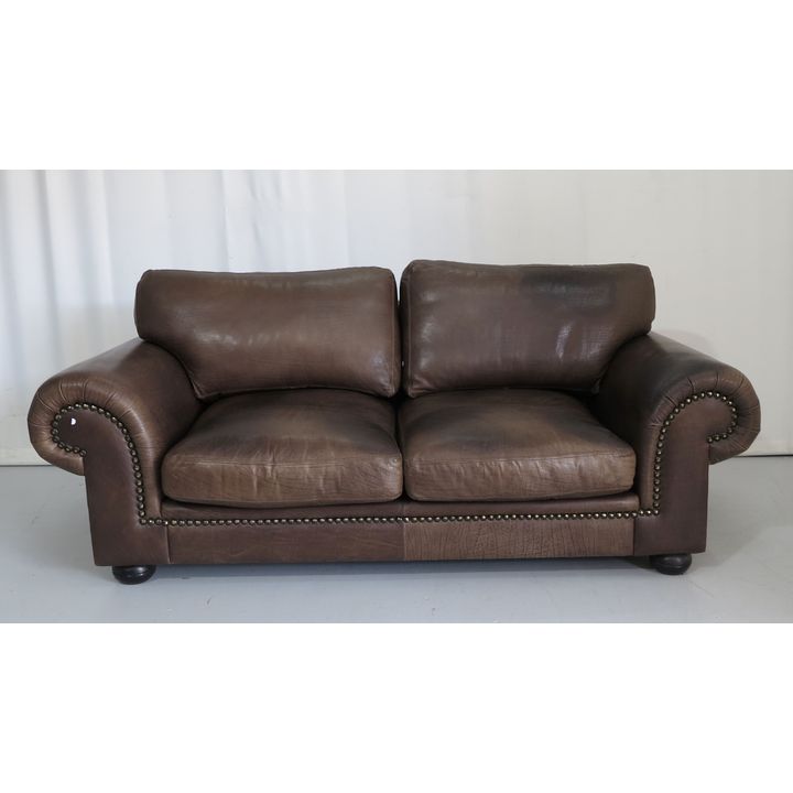 CORICRAFT LEATHER UPHOLSTERED SOFA