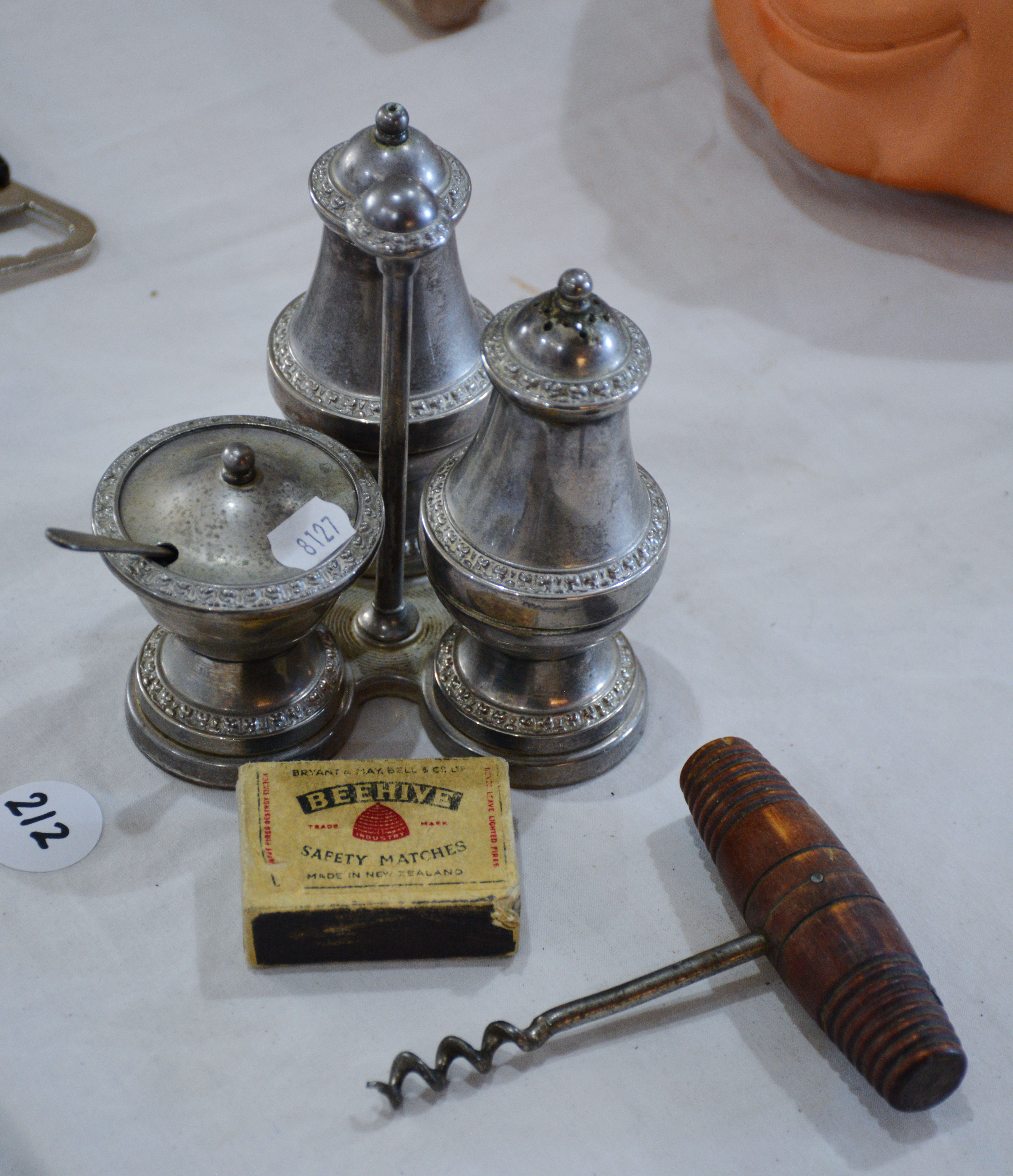 Vintage Metal Condiment Set and Corkscrew — NZ auction result
