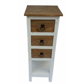 GC Ngoni3 Classic Tall Slim Accent Table with 3 Drawers + Shelf Stand|1 LEG BROKEN