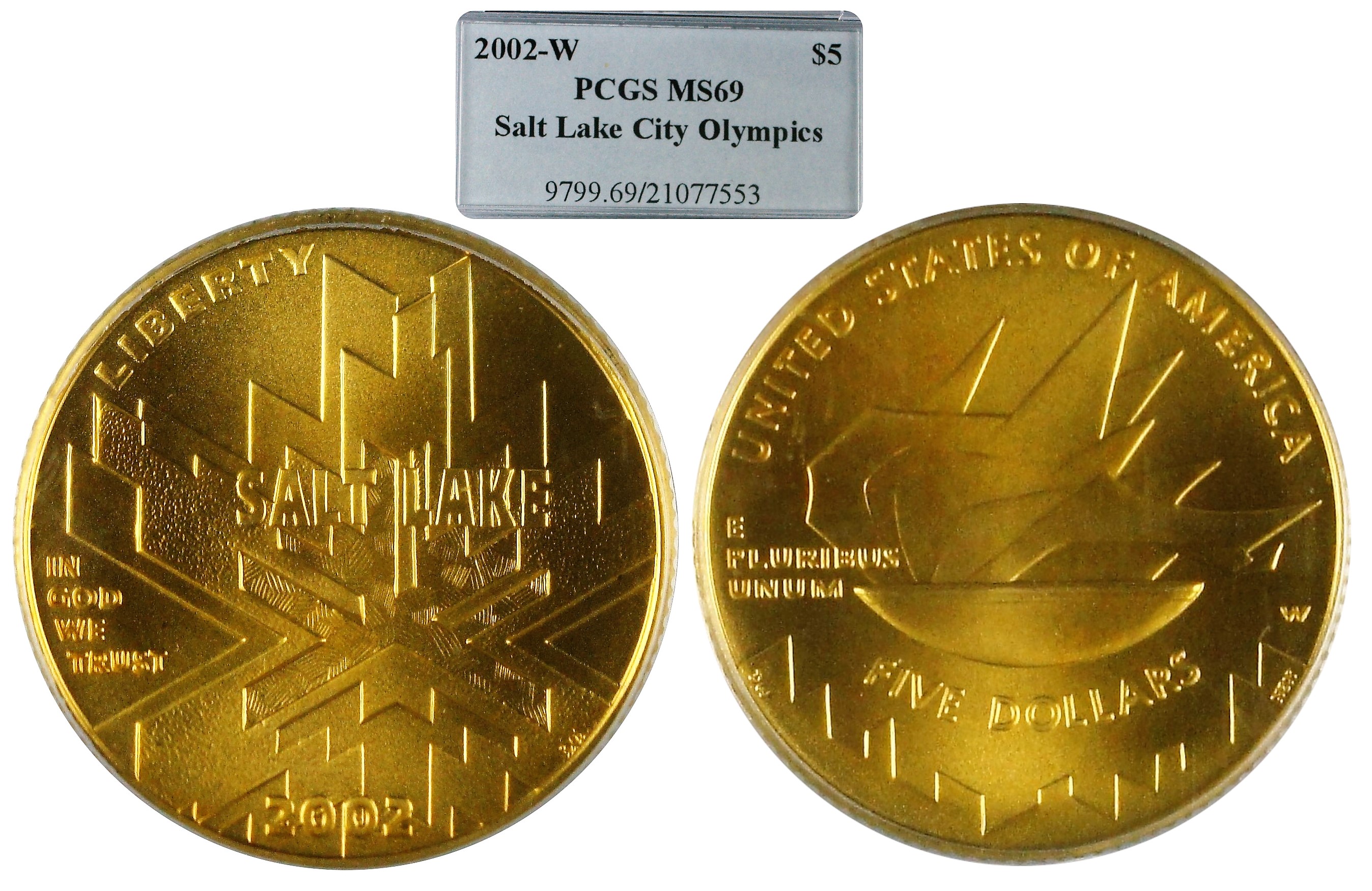 USA 2002 W Salt Lake City Olympics Gold $5 PCGS MS690