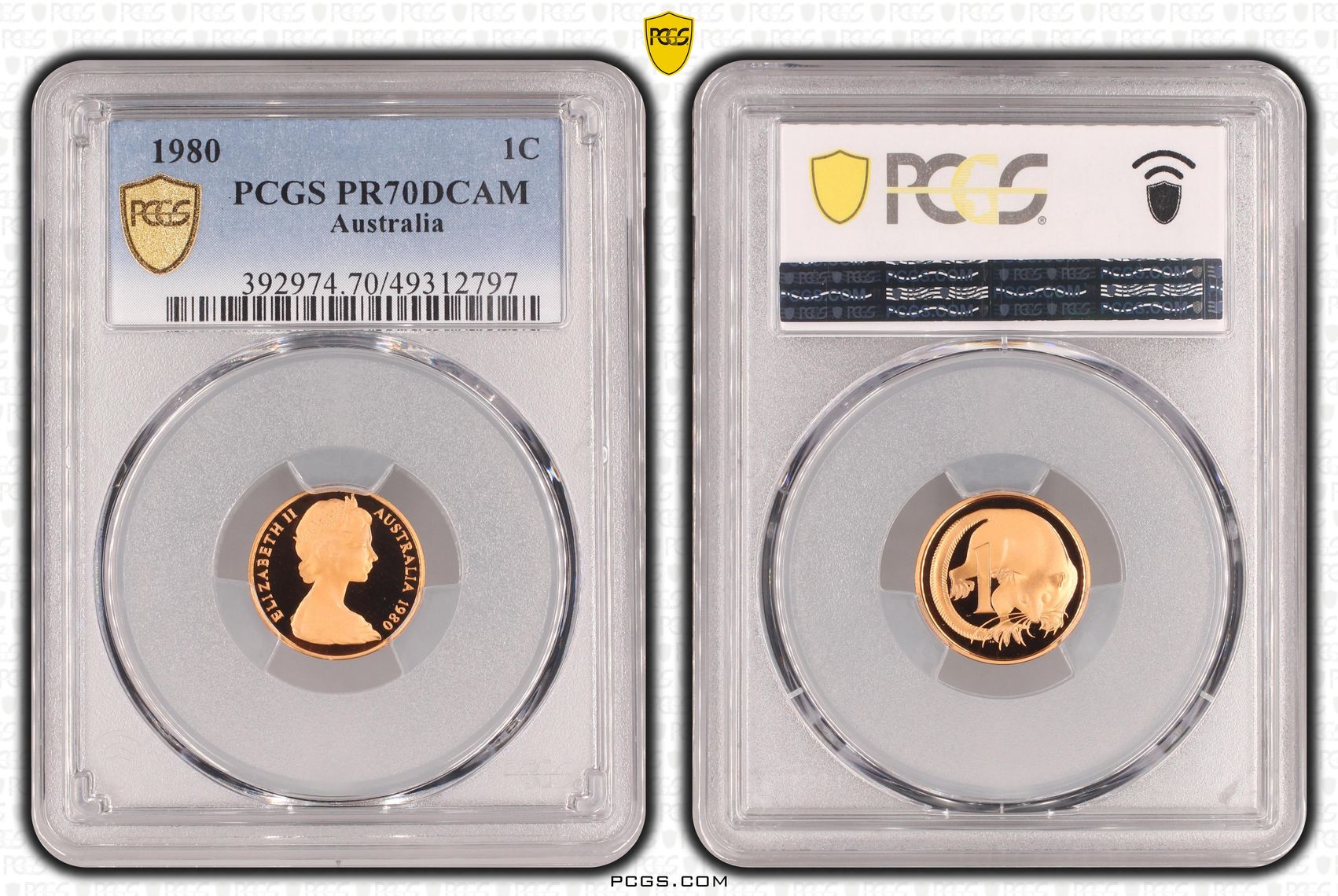 Elizabeth II, One Cent, 1980, PCGS PR70DCAM