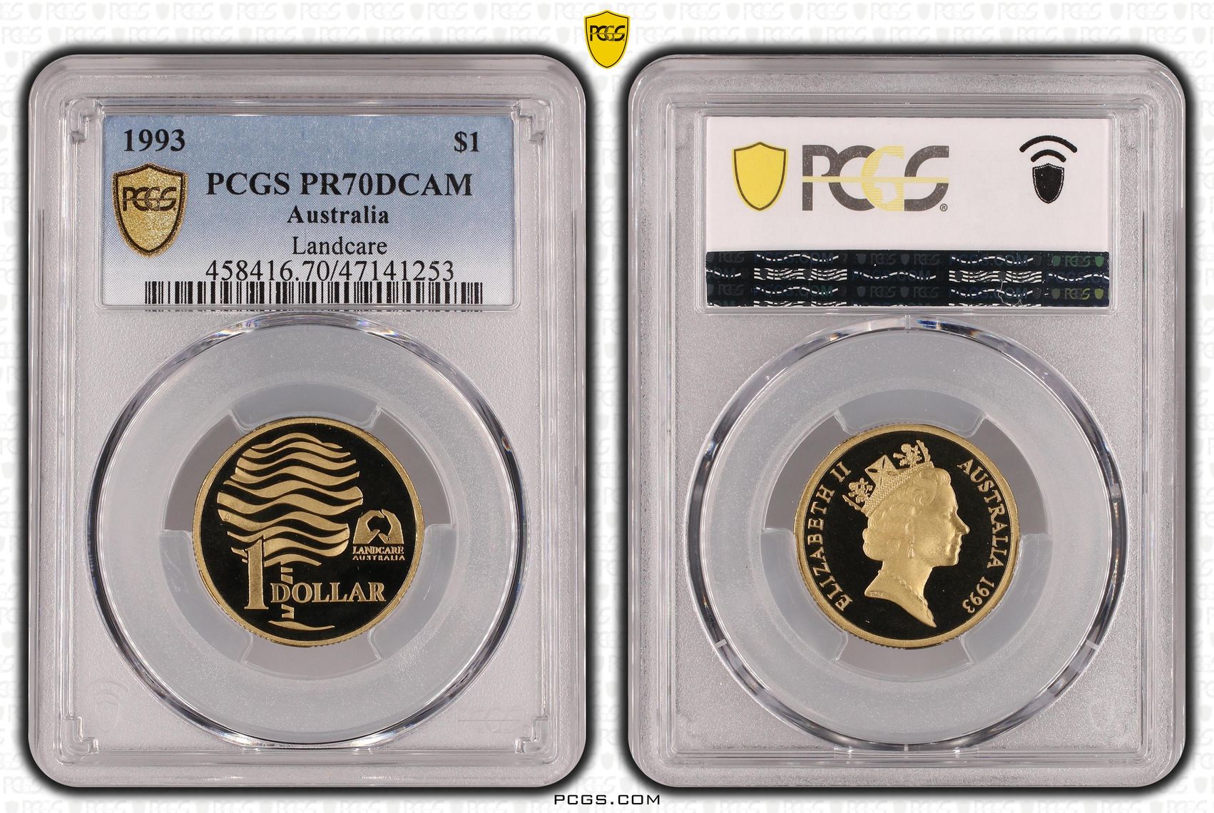 Elizabeth II, Landcare, Pop 10/0, One Dollar, 1993, PCGS PR70DCAM