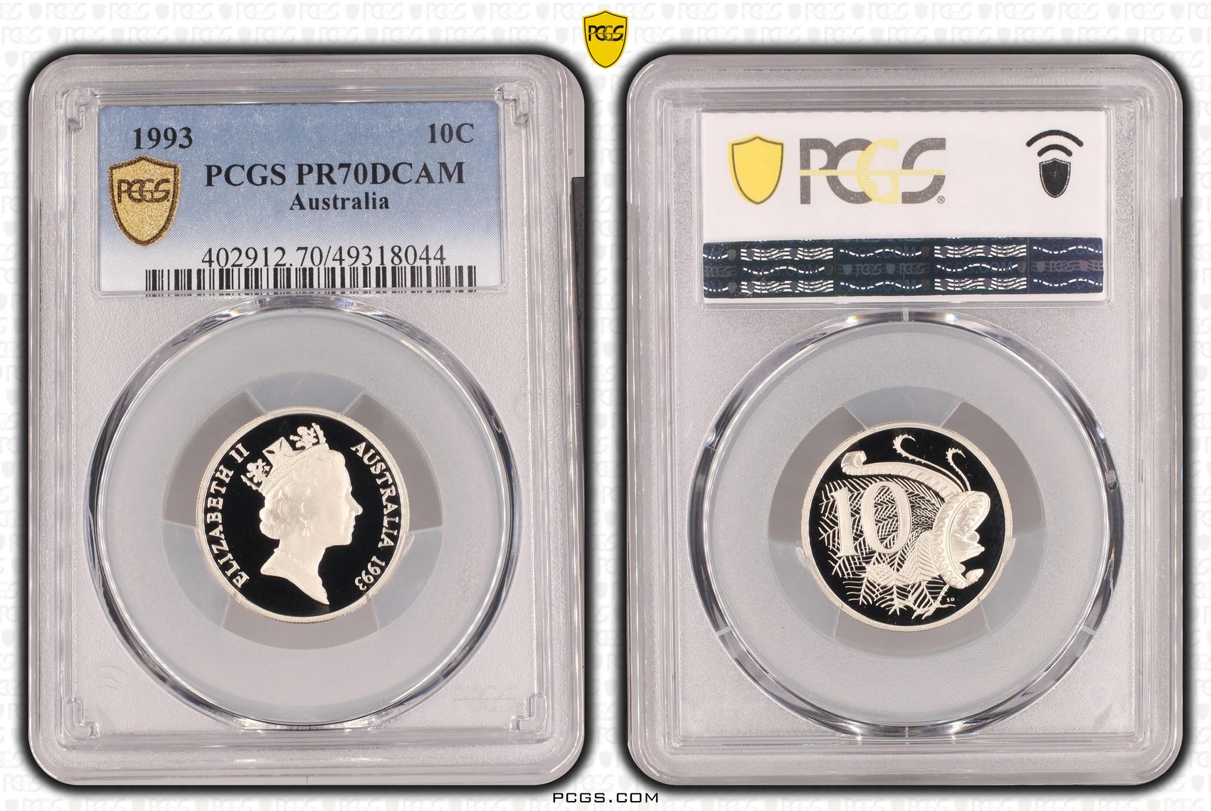 Ten Cent, 1993, Pcgs Pr70dcam