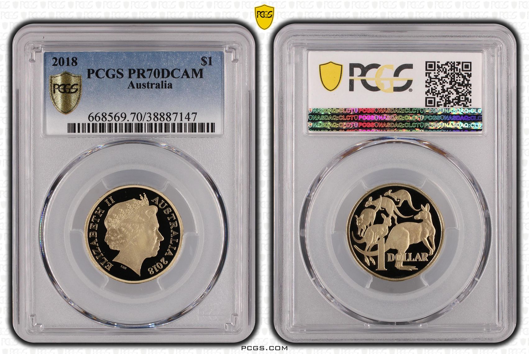 398 · 2018 Australia One Dollar, $1 PCGS - PR70DCAM POP 14/0 -147
