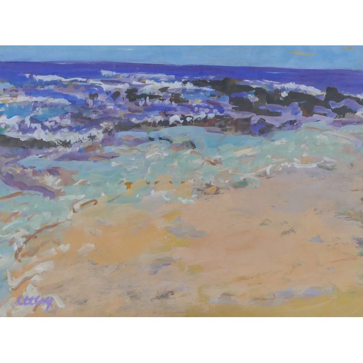 Windsor Utley ''Surf and Sand #1'' Tempera