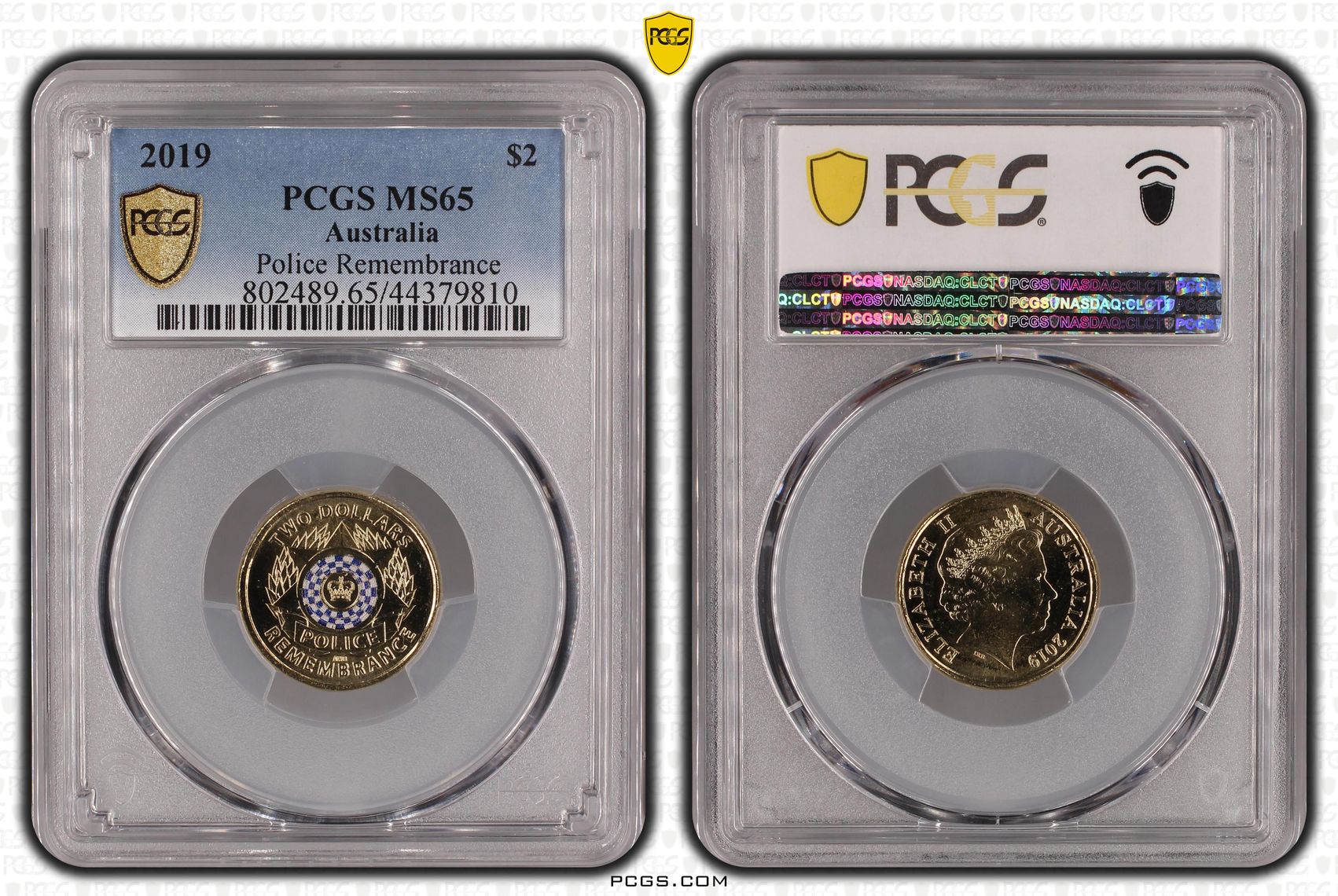 2019 Australia Two Dollar, $2 Police Remembrance PCGS - MS65 -810