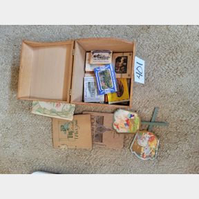 Small Fans, Old Books and Souvenier Photo Cards